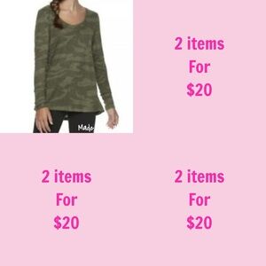 3/$30 Mudd Womens Green Camouflage Long Sleeve Scoop Neck Pullover T Shirt XXS